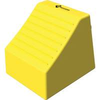 Cale de roue ultra-robuste pour l'exploitation mini&egrave;re Checkers Safety sans support, PEHD, Jaune, 14-1/2" la x 17-1/2" p x 16" h Cam Industrial