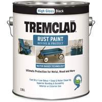 Peinture antirouille &agrave; base d'eau Tremclad, 3,78 L, Gallon, Noir Cam Industrial