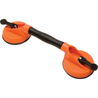 Manually Operated Hand Vacuum Cups - Double Handcup-Swivel, 50 lbs. Capacity, 4-5/8", Lever, 13" Handle Length Cam Industrial