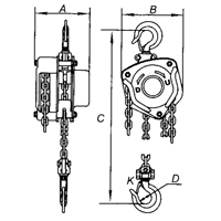 Chain Hoist, 10' Lift, 1000 lbs. Capacity, Alloy Steel Chain Cam Industrial