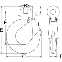 Crochet &agrave; manille avec clapet - calibre 70 Cam Industrial