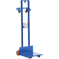 Platform Lift Stacker, Hand Winch Operated, 400 lbs. Capacity, 58" Max Lift Cam Industrial