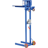 Platform Lift Stacker, Hand Winch Operated, 400 lbs. Capacity, 58" Max Lift Cam Industrial