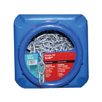 Chaînes galvanis&eacute;es par immersion &agrave; chaud, Acier au carbone, 1/4" x 100' (30,4 m) l, Calibre 30, Charge d'utilisation 1100 lb (0,55 tonne) Cam Industrial