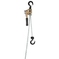 Heavy Duty Gold Series Lever Chain Hoist, 10' Lift, 500 lbs. (0.25 tons) Capacity, Alloy Steel Chain Cam Industrial