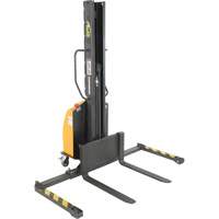 Narrow Mast Powered Lift Stacker, Electric Operated, 1000 lbs. Capacity, 63" Max Lift Cam Industrial