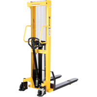 Gerbeur hydraulique manuel, Fonctionnement Pompe manuelle, Capacit&eacute; 2000 lb, Lev&eacute;e max 63" Cam Industrial