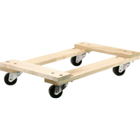 Wood Dollies - Medium-Duty, Polyolefin Wheels, 900 lbs. Capacity, 18" W x 24" D x 7" H Cam Industrial