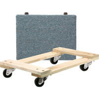 Wood Dollies - Medium-Duty, Polyolefin Wheels, 900 lbs. Capacity, 18" W x 24" D x 7" H Cam Industrial