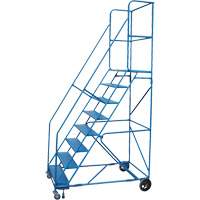 CSA-Certified Rolling Step Ladder with Locking Step, 8 Steps, 30" Step Width, 72" Platform Height, Steel Cam Industrial