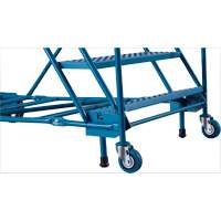 CSA-Certified Rolling Step Ladder with Locking Step, 14 Steps, 30" Step Width, 128" Platform Height, Steel Cam Industrial