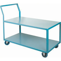 Heavy-Duty Low Profile Shop Carts, 2 Tiers, 24" W x 48" D x 40" H, 1200 lbs. Cap. Cam Industrial