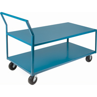 Heavy-Duty Low Profile Shop Carts, 2 Tiers, 30" W x 48" D x 41" H, 2400 lbs. Cap. Cam Industrial