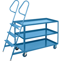 Stock Picking Carts, Steel, 24" W x 64" D, 3 Shelves, 1200 lbs. Capacity Cam Industrial