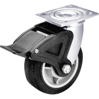 Total Locking Caster, Swivel with Brake, 6" (152.4 mm), Rubber, 450 lbs. (204 kg.) Cam Industrial