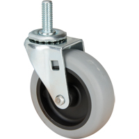 Stem Caster, Swivel, 3" (76 mm) Dia., 80 lbs. (36 kg.) Capacity Cam Industrial