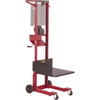 Platform Lift Stacker, Hand Winch Operated, 500 lbs Capacity, 54" Max Lift Cam Industrial