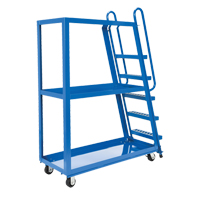 Stock Picking Cart, Steel, 21-7/8" W x 56-1/8" D, 3 Shelves, 1000 lbs. Capacity Cam Industrial