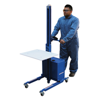 Quick Lift Platform Stacker, Electric Operated, 175 lbs. Capacity, 57" Max Lift Cam Industrial