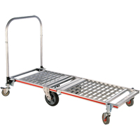 Six Wheel Folding Platform Truck, Aluminum, 1550 lbs., 61-7/8" L x 23-1/4" W, 39" High Cam Industrial
