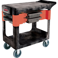 Maintenance Tool Cart, 2 Drawers, 38" L x 19-1/4" W x 33-3/8" H, Black Cam Industrial
