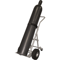 Four-Wheel Cylinder Hand Trucks, Pneumatic Wheels, 10" W x 8" L Base, 1000 lbs. Cam Industrial