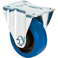 Blue Caster, Rigid, 4" (101.6 mm), Rubber, 350 lbs. (158.8 kg.) Cam Industrial