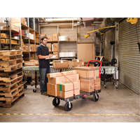 Heavy-Duty Platform Truck, 36" L x 24" W, 1000 lbs. Cap., Rubber Wheels Cam Industrial