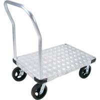 Aluminum Platform Truck, 24" W x 36" L, 2000 lbs. Cap., Mold-on Rubber Wheels Cam Industrial