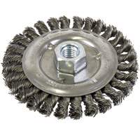 Standard Face Knot Wire Wheel Threaded, 5" Dia., 0.022" Fill, 5/8"-11 Arbor, Steel Cam Industrial