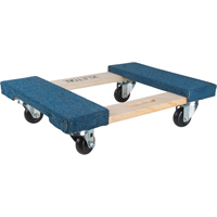 Carpeted Ends Hardwood Dolly, Wood Frame, 18" W x 24" L, 900 lbs. Capacity Cam Industrial