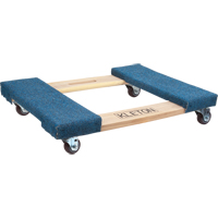 Carpeted Ends Hardwood Dolly, Wood Frame, 18" W x 24" L, 900 lbs. Capacity Cam Industrial