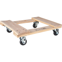 Hardwood Dolly, Polyolefin Wheels, 1000 lbs. Capacity, 18" W x 24" D x 7" H Cam Industrial