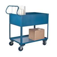Chariots de service &agrave; bordure profonde, 2 Tiers, 24" la x 47" h x 36" p, Capacit&eacute; 1200 lb Cam Industrial