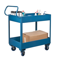 Chariots de service &agrave; bordure profonde, 2 Tiers, 24" la x 47" h x 36" p, Capacit&eacute; 1200 lb Cam Industrial
