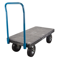 Plastic Platform Truck, 48" L x 24" W, 1200 lbs. Cap., Pneumatic Wheels Cam Industrial