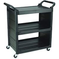 Bussing Cart with End Panels, 3 Tiers, 18-5/8" x 36-5/8" x 33-5/8", 150 lbs. Capacity Cam Industrial