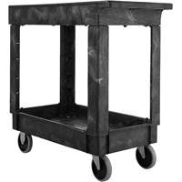 Flat Handle Utility Cart, 2 Tiers, 34" x 31-1/4" x 16", 500 lbs. Capacity Cam Industrial