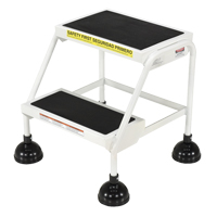 &eacute;chelles Stop-Step, 2 marches, Largeur de la marche 16", Hauteur de la plateforme 18-9/16", Acier Cam Industrial