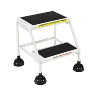 &eacute;chelles Stop-Step, 2 marches, Largeur de la marche 16", Hauteur de la plateforme 18-9/16", Acier Cam Industrial