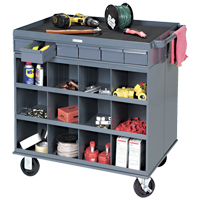 Heavy-Duty Two-Sided Mobile Work Station, 1200 lbs. Capacity, Steel, 34" x W, 34" x H, 24" D, All-Welded, 6 Drawers Cam Industrial