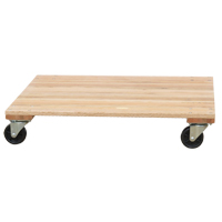 Solid Platform Wood Dolly, Rubber Wheels, 1200 lbs. Capacity, 18" W x 30" D x 7" H Cam Industrial