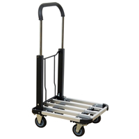Folding Handle Platform Truck, Aluminum, 300 lbs., 28" L x 16" W, 37.75" High Cam Industrial