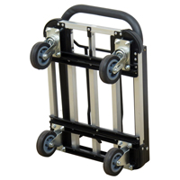 Folding Handle Platform Truck, Aluminum, 300 lbs., 28" L x 16" W, 37.75" High Cam Industrial