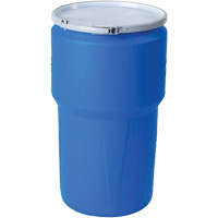 Nestable Polyethylene Drum, 14 US gal (11.7 imp. gal.), Open Top, Blue Cam Industrial