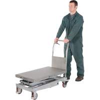 Manual Hydraulic Scissor Lift Table, 35-1/2" L x 20" W, Partial Stainless Steel, 800 lbs. Capacity Cam Industrial