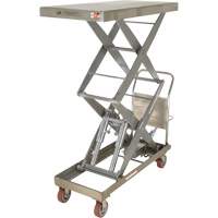 Manual Hydraulic Scissor Lift Table, 47-1/2" L x 24" W, Partial Stainless Steel, 1500 lbs. Capacity Cam Industrial