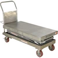 Manual Hydraulic Scissor Lift Table, 47-1/2" L x 24" W, Partial Stainless Steel, 1500 lbs. Capacity Cam Industrial