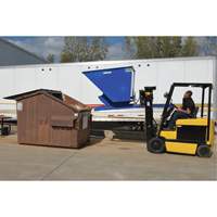 Self-Dumping Hopper, Steel, 3 cu.yd., Blue Cam Industrial