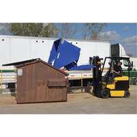 Self-Dumping Hopper, Steel, 3 cu.yd., Blue Cam Industrial
